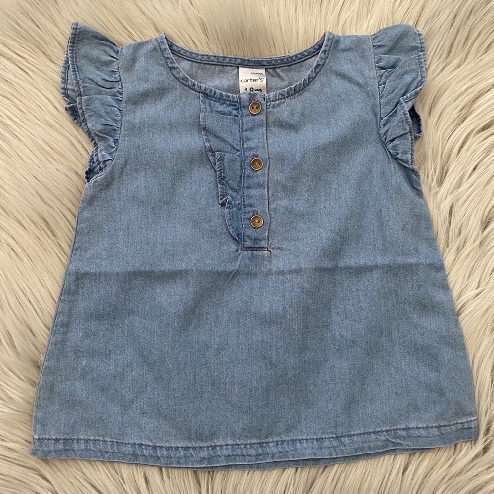 CARTERS Short Sleeve Ruffle Top 18 Months